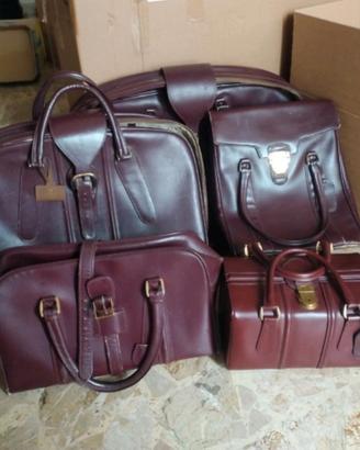 set valigie in pelle anni 60 