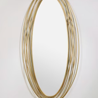 Specchio ovale in ferro battuto dorato 72 x 150 cm
