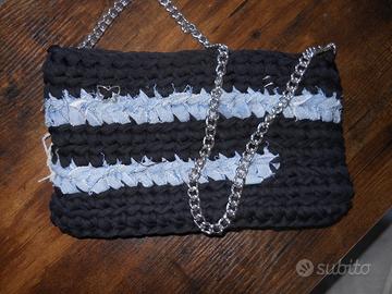 borsa uncinetto misto jeans