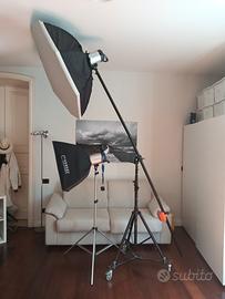 Flash Professionale Hensel con Stativi e Softbox