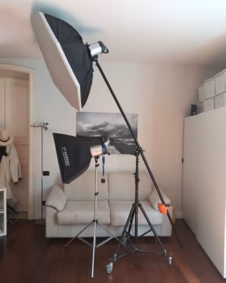 Flash Professionale Hensel con Stativi e Softbox