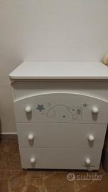 armadietto con vaschetta per fare il bagnetto 