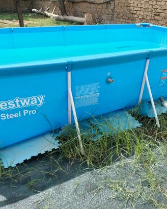KIT Piscina Bestway Steel Pro Pompa Robot skimmer
