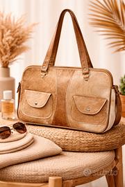 borsa a spalla in cavallino vera pelle di mucca