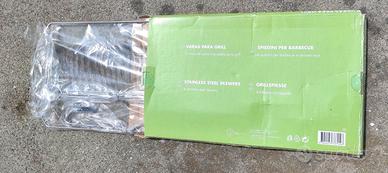 Set spiedini in acciaio inox per barbecue nuovi