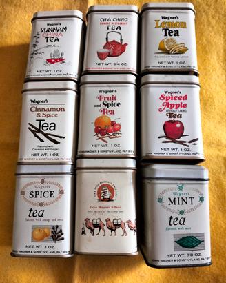 scatoline latta Vintage Tè John Wagner & Sons
