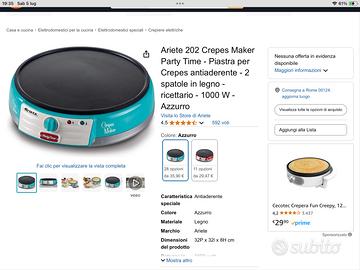 PIASTRA CREPES MAKER PARTY TIME ARIETE 202