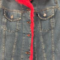 Giubbino jeans invernale con pelliccia vintage