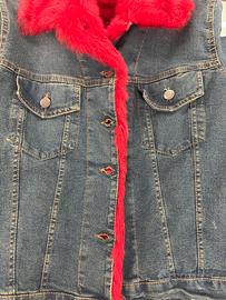 Giubbino jeans invernale con pelliccia vintage