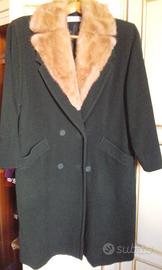 Cappotto lana-cachemire collo visone