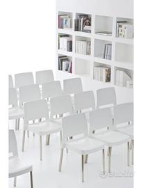 4 Sedie Joy Pedrali bianche gambe alluminio