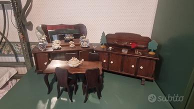mobili in miniatura vintage in legno 