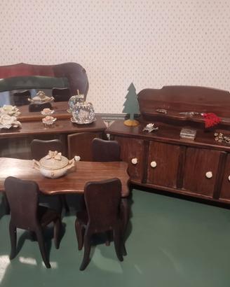 mobili in miniatura vintage in legno 