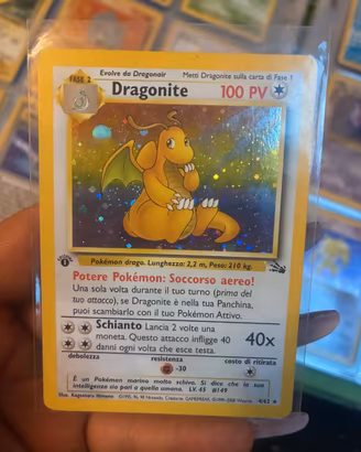 carta Pokemon Dragonite - set base 1a edizione
