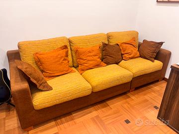 Divano letto 3 posti 248cm con materasso e cuscini