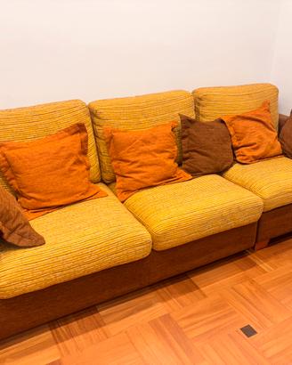 Divano letto 3 posti 248cm con materasso e cuscini