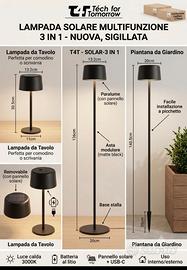 2x lampada solare design 3in1 T4T NUOVE - PIANTANA