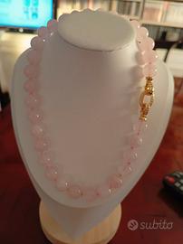 Collana in quarzo rosa