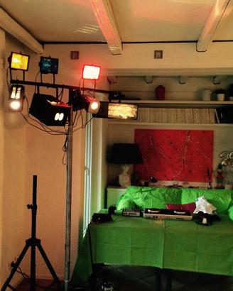 Allestimento luci fari strobo fumo su asta a T