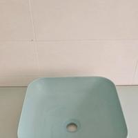 Lavabo da appoggio 40x40 azzurro chiaro opaco