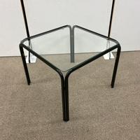 Tavolino ferro nero con piano vetro
