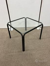 Tavolino ferro nero con piano vetro
