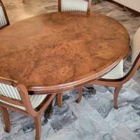 tavolo ovale in radica noce