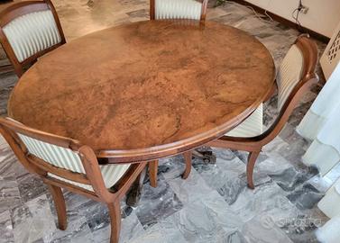 tavolo ovale in radica noce