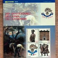 folder francobolli cartoline Carabinieri bicentena