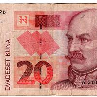 Banconota da 20 kuna croazia 1993 circolata