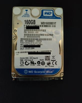 Hard disk HDD 2.5" 160GB WD Scorpio Blue SATA 