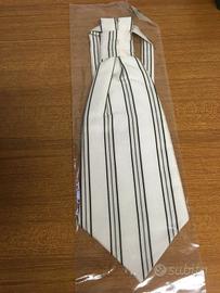 Cravatta/Tie Bianco panna grigio e nero 100% seta