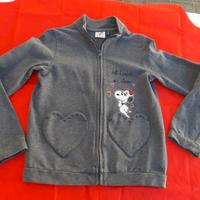 Felpa cotone Snoopy tasche cuore  .7 ai  10 anni