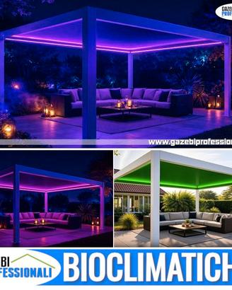 Bioclimatica lamelle orientabili impianto LED rgb
