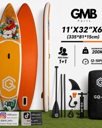 Sup gonfiabile 335cm completo di pagaia zaino