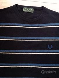 Maglione a righe tgXL Fred Perry lana e cashmere 