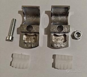 Lotto 10 Morsetti acciaio finitura cromata da tubo