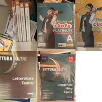 Libri scuola media metà prezzo con copertina.