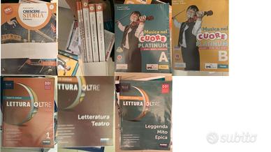 Libri scuola media metà prezzo con copertina.