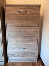 Scarpiera in legno 3 ribalte - 6/8 paia di scarpe