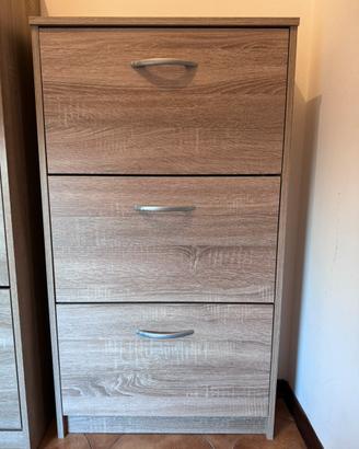 Scarpiera in legno 3 ribalte - 6/8 paia di scarpe