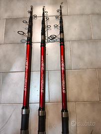 tre canne da pesca da 3,90 m