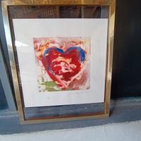 Giosetta Fioroni,serigrafia polimaterica con poesi