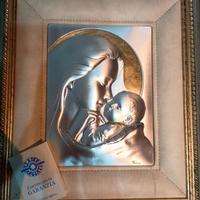 quadro in argento Madonna con bambino 