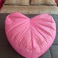 Cuscino 90x80 grande pouff poltrona cuore rosa