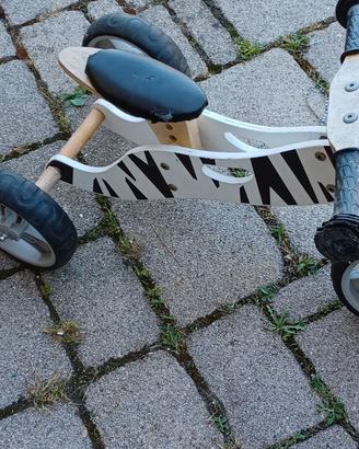 Triciclo zebra minibike bambini