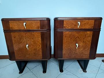 Coppia comodini vintage anni 60 stile art decó