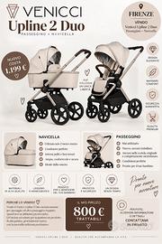 VENICCI UPLINE 2 DUO – PASSEGGINO + NAVICELLA