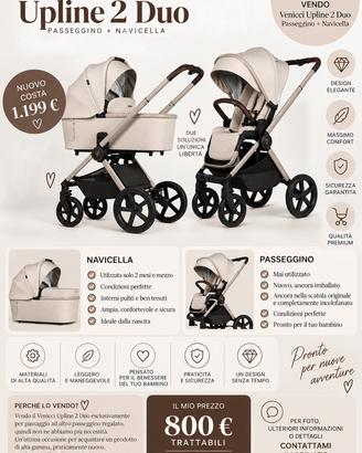 VENICCI UPLINE 2 DUO – PASSEGGINO + NAVICELLA
