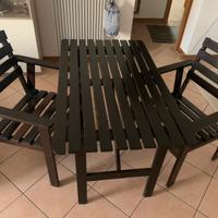 2 Sedie panchina e tavolo da esterno